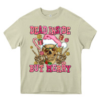 Mossy dead inside but merry  pink christmas skeleton Heavy Core Tee - AdoDesignShop