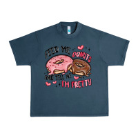 Midnight Navy feed me donuts and tell me i'm pretty Urban Heavy Tee - MaliasSmallBusiness