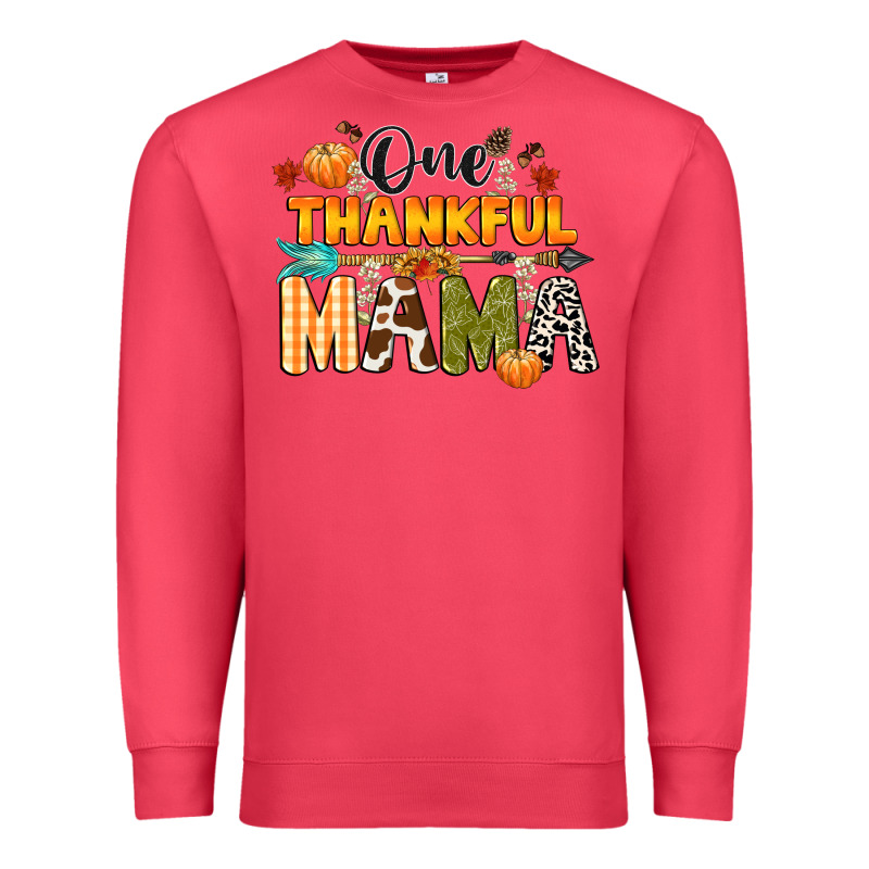 One Thankful Mama Premium Sweatshirt by CowGirlArtShop | Teevron