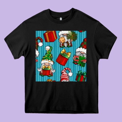 Christmas Gnomes And Gift Box Seamless Pattern Heavy Core Tee Designed By Bundleandbundleshop