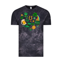 Cloud Black st. patrick heart doodle Vintage Tee - MaliasSmallBusiness