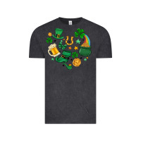 Vintage Black st. patrick heart doodle Vintage Tee - MaliasSmallBusiness