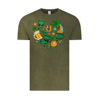 Vintage Olive st. patrick heart doodle Vintage Tee - MaliasSmallBusiness