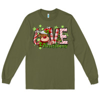 Army Green love christmas deer Long Sleeve Tee - MaliasSmallBusiness
