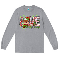 Heather Grey love christmas deer Long Sleeve Tee - MaliasSmallBusiness
