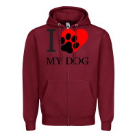 Burgundy I My Dog Zipper Hoodie - Bettercallsaul