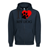 Navy I My Dog Zipper Hoodie - Bettercallsaul