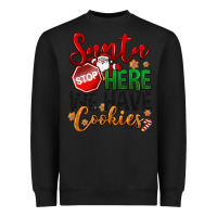 Black Santa here we have cookies Heavyweight Sweatshirt - NancyCooperArtShop
