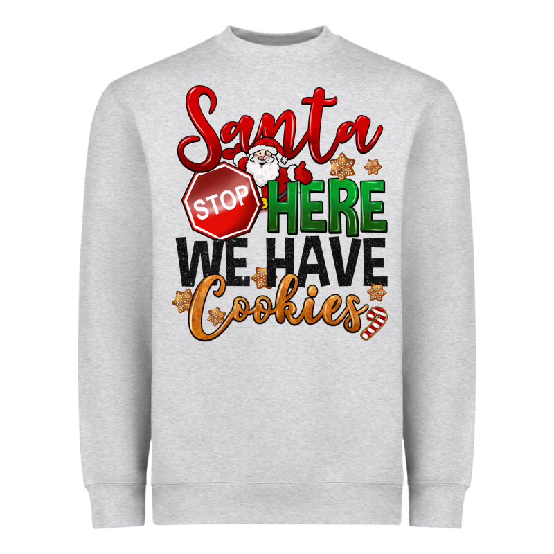 Santa Here We Have Cookies Heavyweight Sweatshirt by NancyCooperArtShop | Teevron