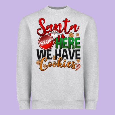 Santa Here We Have Cookies Heavyweight Sweatshirt Designed By Nancycooperartshop