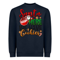 Navy Santa here we have cookies Heavyweight Sweatshirt - NancyCooperArtShop