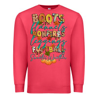 Cardinal boots flannels bonfires football Premium Sweatshirt - CowGirlArtShop