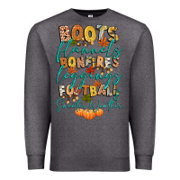 Charcoal Heather boots flannels bonfires football Premium Sweatshirt - CowGirlArtShop
