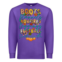 Purple boots flannels bonfires football Premium Sweatshirt - CowGirlArtShop