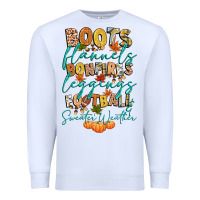 White boots flannels bonfires football Premium Sweatshirt - CowGirlArtShop