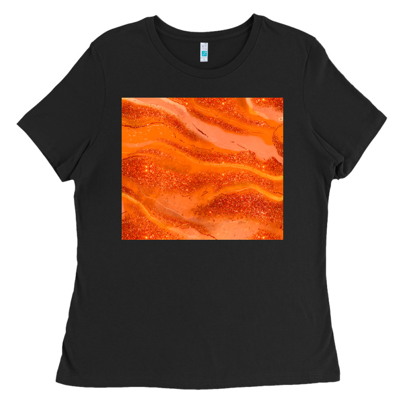 Orange Glitter Ladies Tee by JahusDesignShop | Teevron