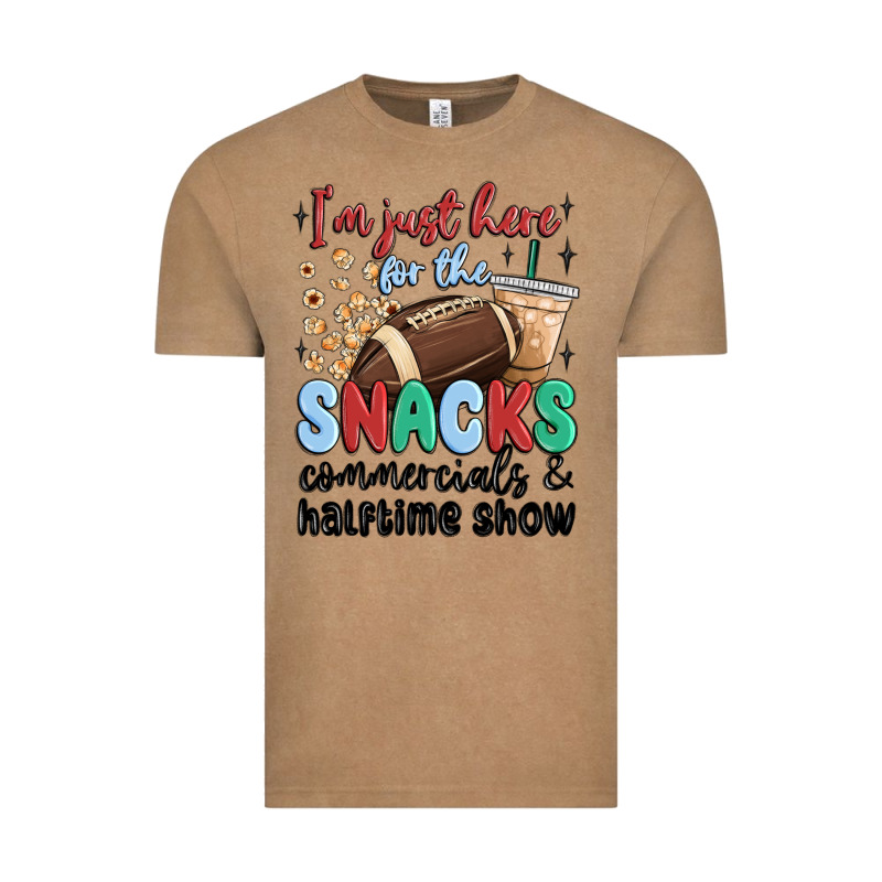 Im Just Here For The Snacks Commercials And  Halftime Show Vintage Tee by MaliasSmallBusiness | Teevron