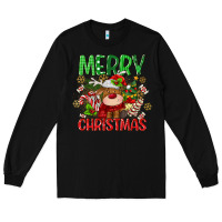 Black merry christmas deer Long Sleeve Tee - MaliasSmallBusiness