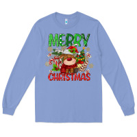 Colony Blue merry christmas deer Long Sleeve Tee - MaliasSmallBusiness