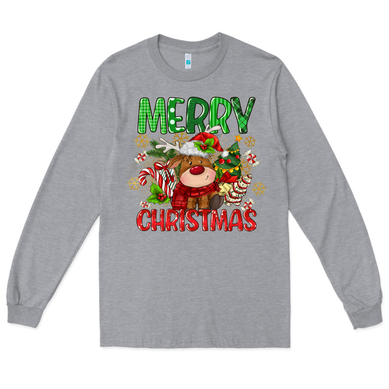 Merry Christmas Deer Long Sleeve Tee by MaliasSmallBusiness | Teevron