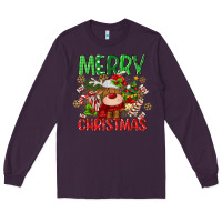Plum merry christmas deer Long Sleeve Tee - MaliasSmallBusiness