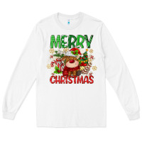 White merry christmas deer Long Sleeve Tee - MaliasSmallBusiness