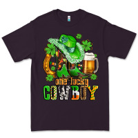Plum one lucky  cowboy with hat and boots Premium Tee - AdoDesignShop