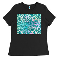 Black turquoise leopard glitter Ladies Tee - JahusDesignShop