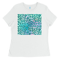 White turquoise leopard glitter Ladies Tee - JahusDesignShop
