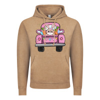 Vintage Coffee easter bunny and truck Vintage Hoodie - MaliasSmallBusiness