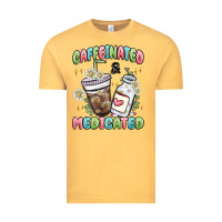 Vintage Mustard caffeinated and medicated Vintage Tee - MaliasSmallBusiness