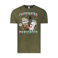 Vintage Olive caffeinated and medicated Vintage Tee - MaliasSmallBusiness