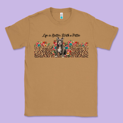 Life Is Better With A Pittie Classic Tee Designed By Jahusdesignshop