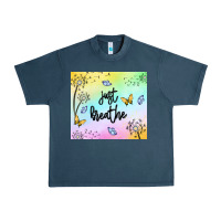 Midnight Navy just breathe Urban Heavy Tee - MaliasSmallBusiness
