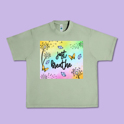 Just Breathe Urban Heavy Tee Designed By Maliassmallbusiness