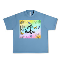 Pebble Blue just breathe Urban Heavy Tee - MaliasSmallBusiness