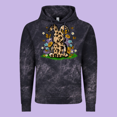 Western Floral Bunny Vintage Hoodie Designed By Maliassmallbusiness