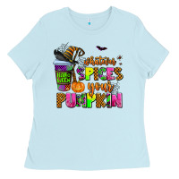 Baby Blue whatever spices your pumpkin Ladies Tee - AdoDesignShop
