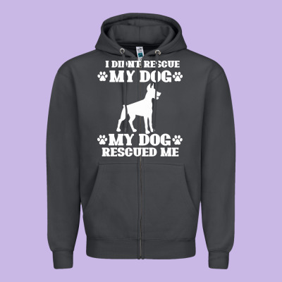 Rescue Dog Zipper Hoodie Designed By Bettercallsaul