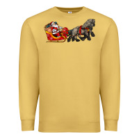 Antique Gold santa riding his sleigh with gifts Premium Sweatshirt - CowGirlArtShop