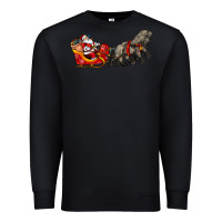 Black santa riding his sleigh with gifts Premium Sweatshirt - CowGirlArtShop