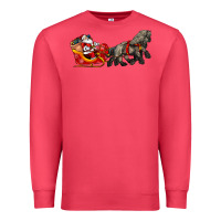 Cardinal santa riding his sleigh with gifts Premium Sweatshirt - CowGirlArtShop