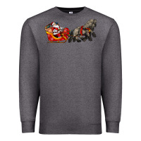 Charcoal Heather santa riding his sleigh with gifts Premium Sweatshirt - CowGirlArtShop