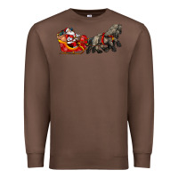 Chestnut santa riding his sleigh with gifts Premium Sweatshirt - CowGirlArtShop