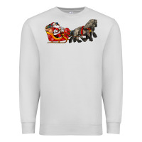 Dove Grey santa riding his sleigh with gifts Premium Sweatshirt - CowGirlArtShop