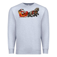 Santa Riding His Sleigh With Gifts Premium Sweatshirt | Teevron