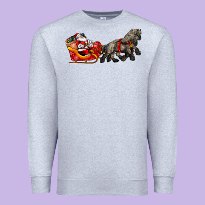 Santa Riding His Sleigh With Gifts Premium Sweatshirt Designed By Cowgirlartshop