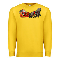 Lemon santa riding his sleigh with gifts Premium Sweatshirt - CowGirlArtShop