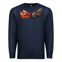 Navy santa riding his sleigh with gifts Premium Sweatshirt - CowGirlArtShop