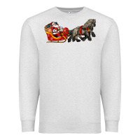 Oatmeal Heather santa riding his sleigh with gifts Premium Sweatshirt - CowGirlArtShop